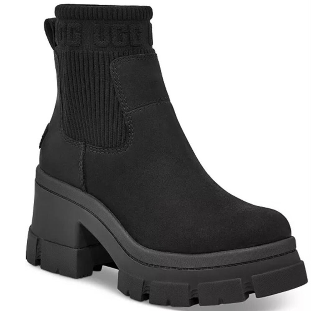 UGG Women's Brooklyn Pull On Lug Chelsea Boots size 9.5 black